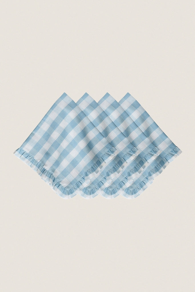 Ocean Gingham Ruffle Napkin (Set of 4)