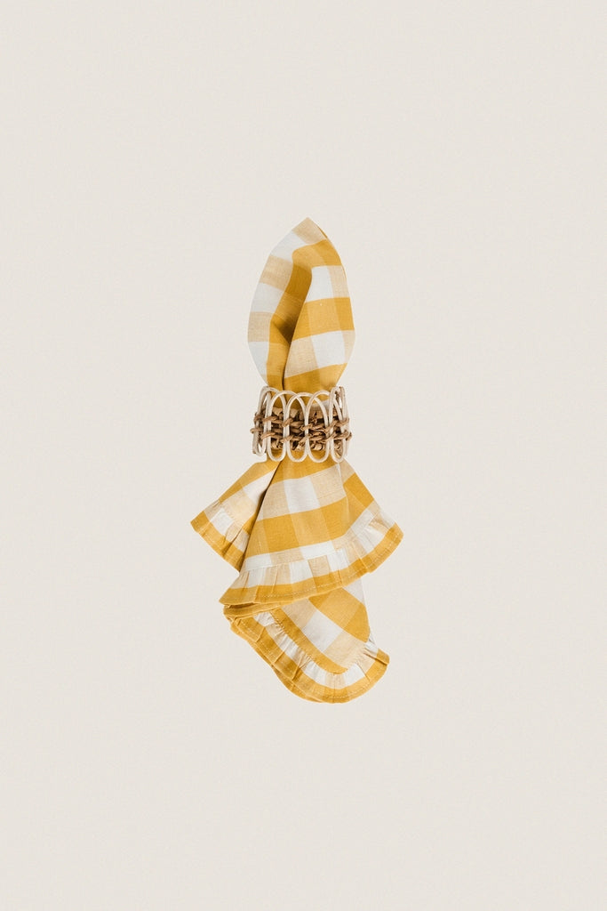 Sunshine Gingham Ruffle Napkin (Set of 4)