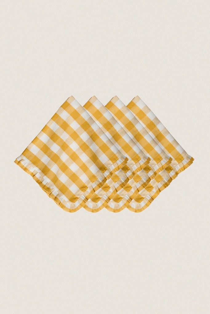 Sunshine Gingham Ruffle Napkin (Set of 4)