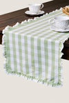 Seagrass Gingham Ruffle Table Runner