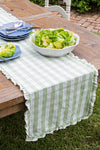 Seagrass Gingham Ruffle Table Runner