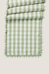 Seagrass Gingham Ruffle Table Runner