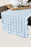 Ocean Gingham Ruffle Table Runner