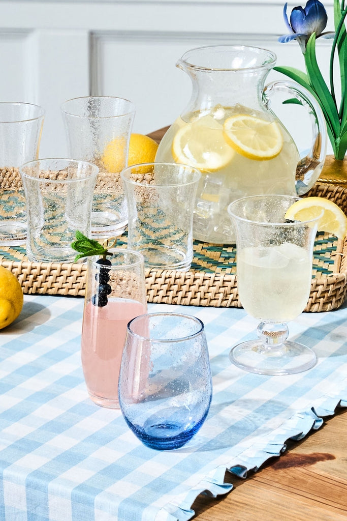 Ocean Gingham Ruffle Table Runner