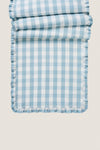 Ocean Gingham Ruffle Table Runner