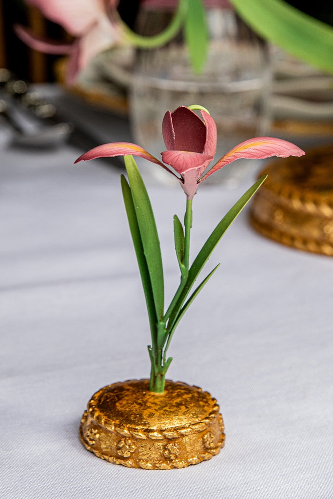 Pink Meadow Walk Iris Place Card Holder