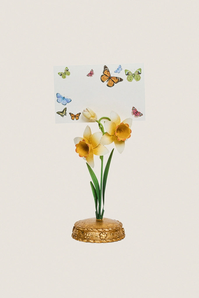 Yellow Meadow Walk Daffodil Place Card Holder