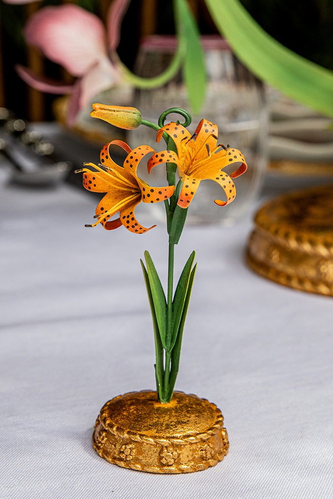 Orange Meadow Walk Tiger Lily Place Card Holder