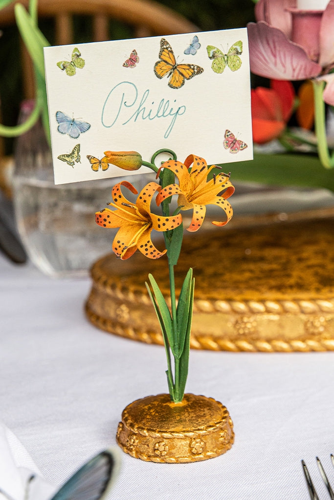 Orange Meadow Walk Tiger Lily Place Card Holder