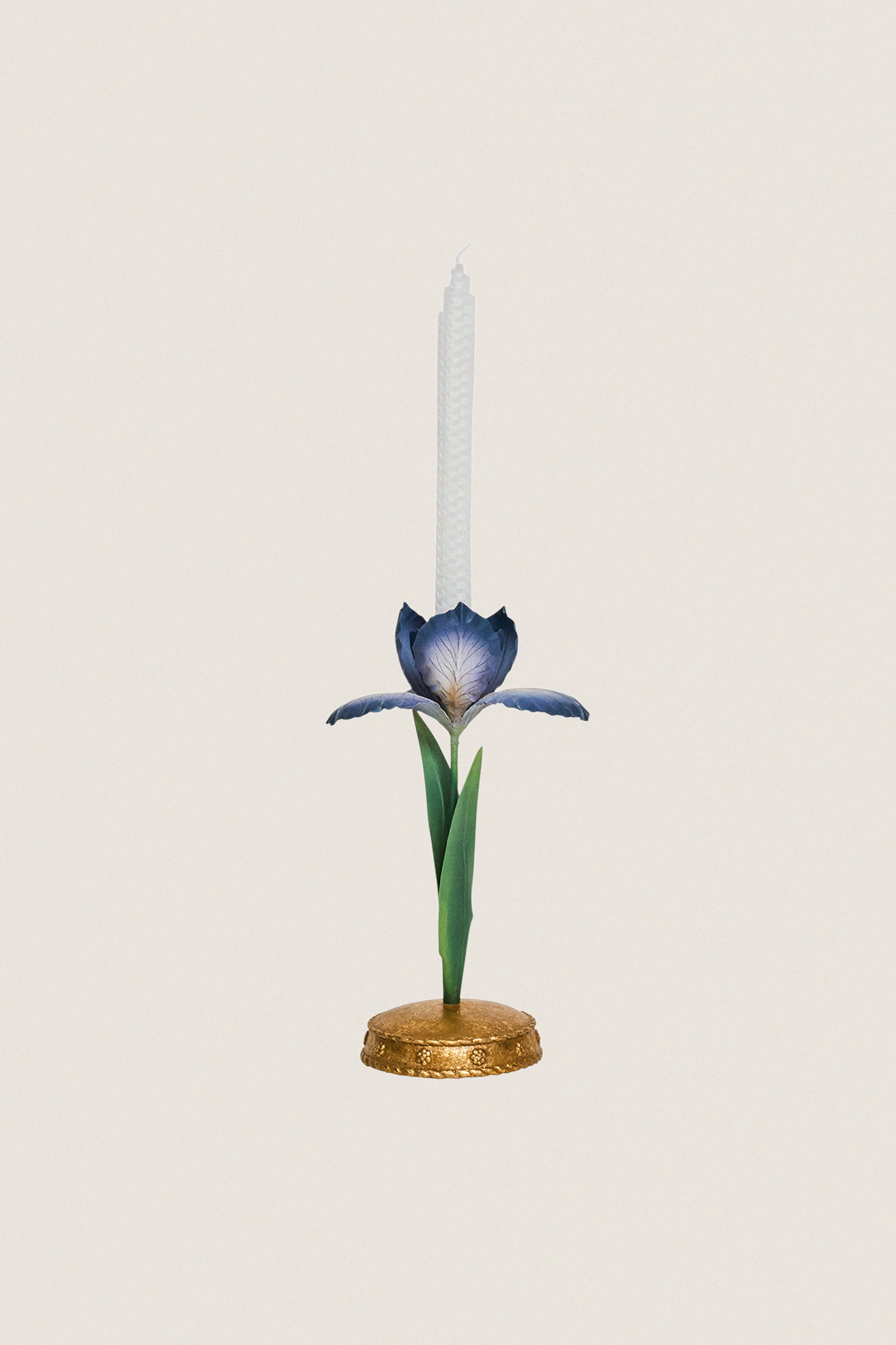 Chambray Meadow Walk Iris 9" Candlestick