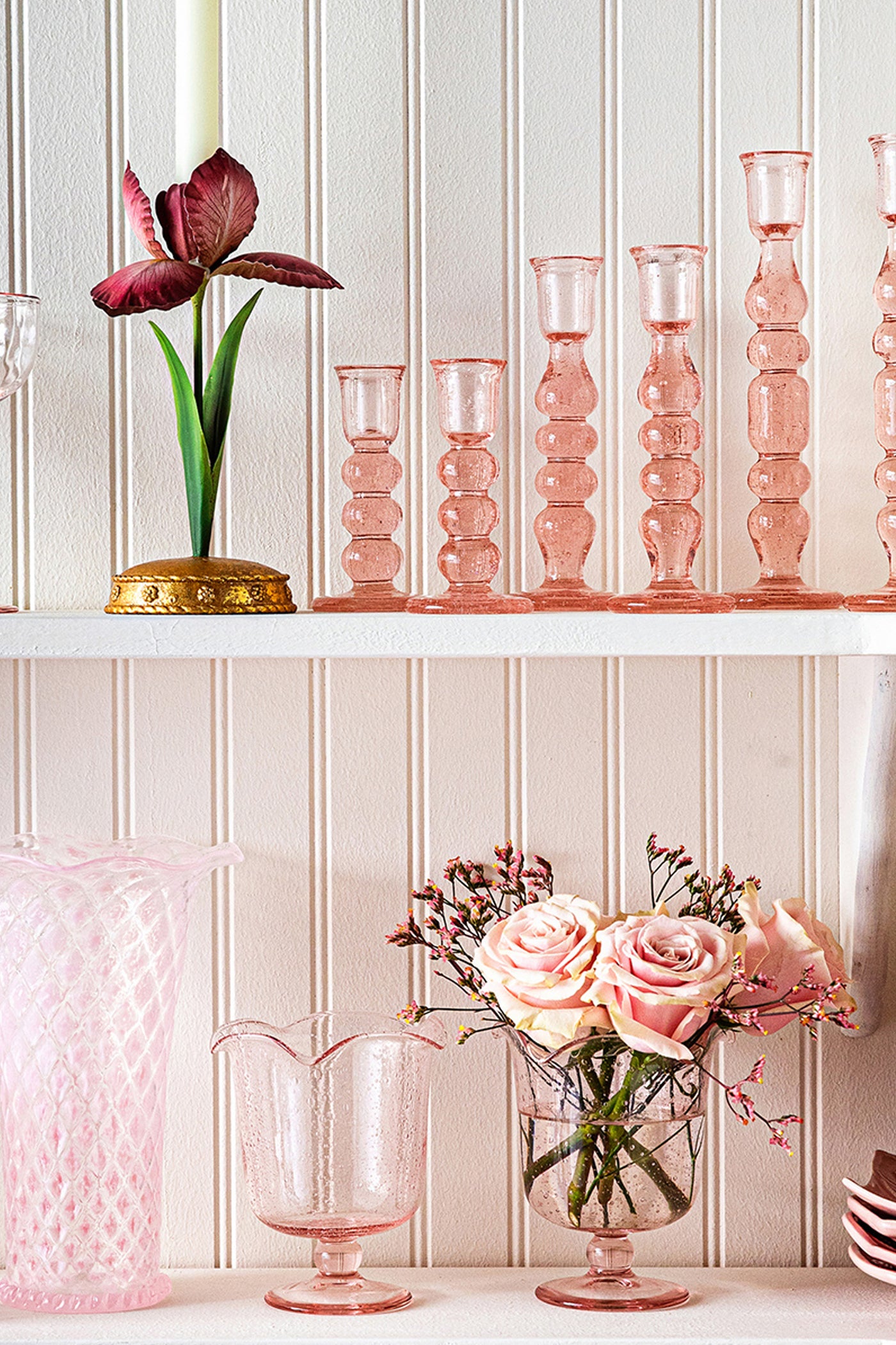 Blush Provence 5" Candlestick Set of 2