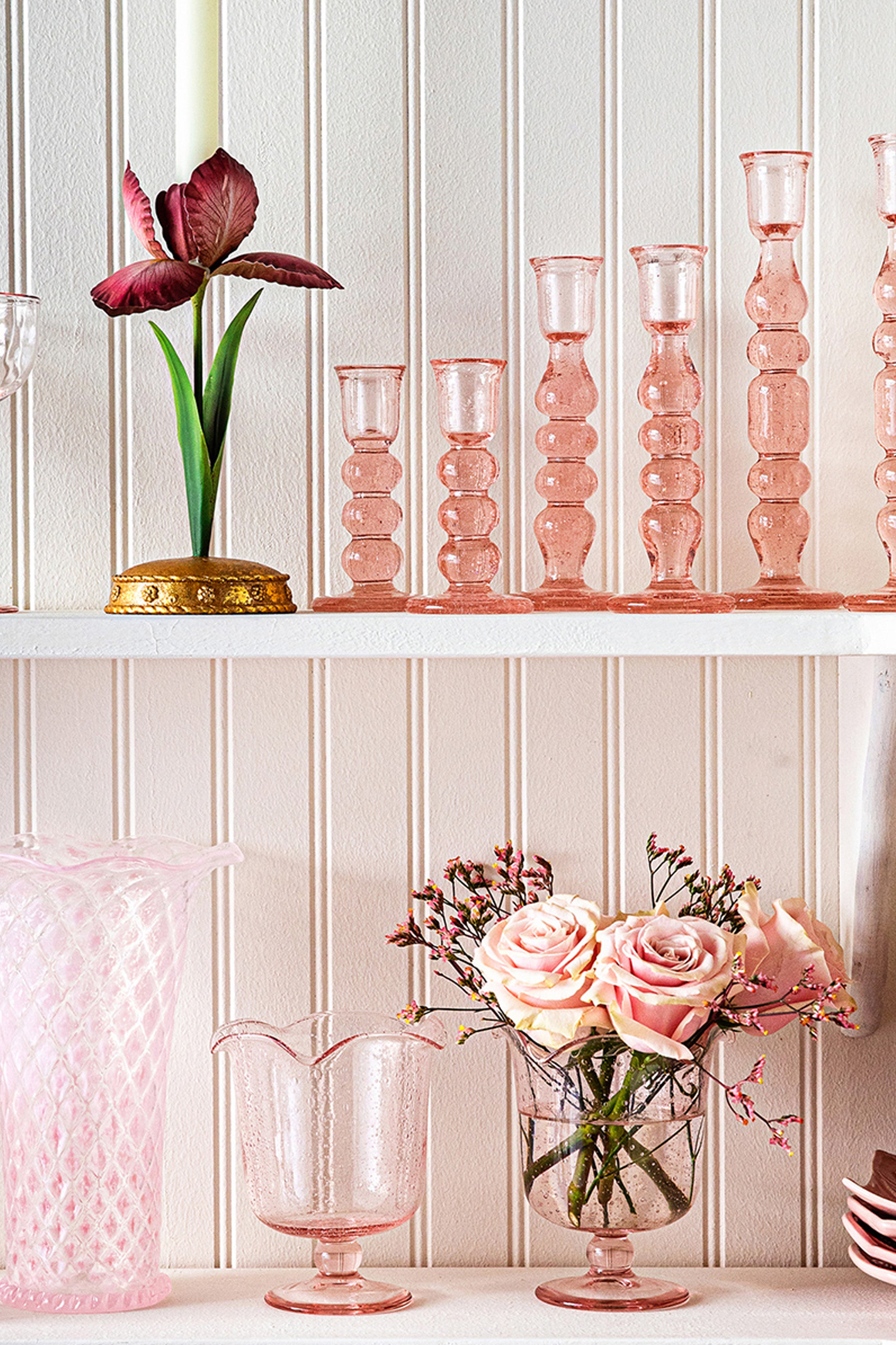 Blush Provence 5" Candlestick Set of 2