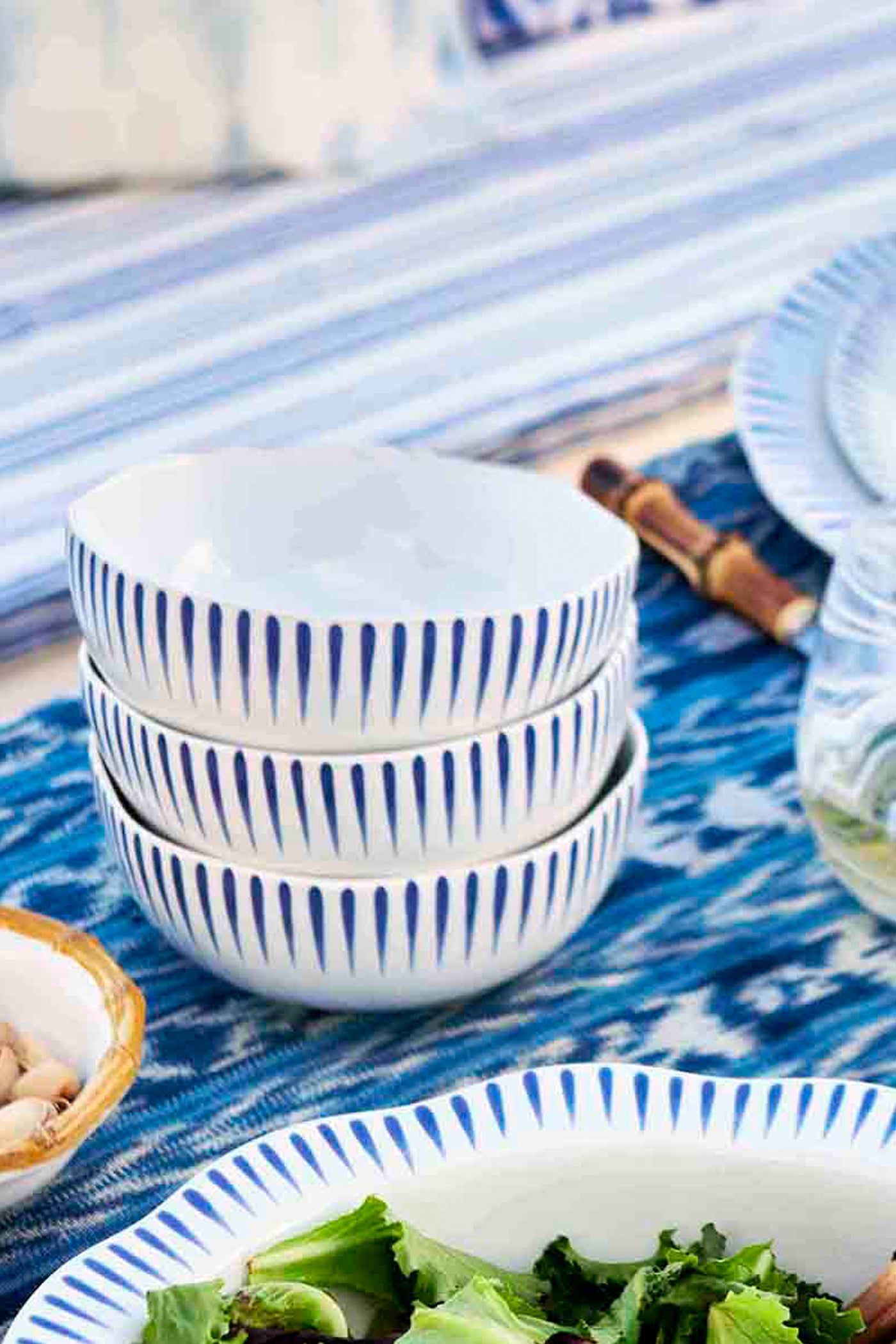Delft Blue Sitio Stripe Cereal/Ice Cream Bowl