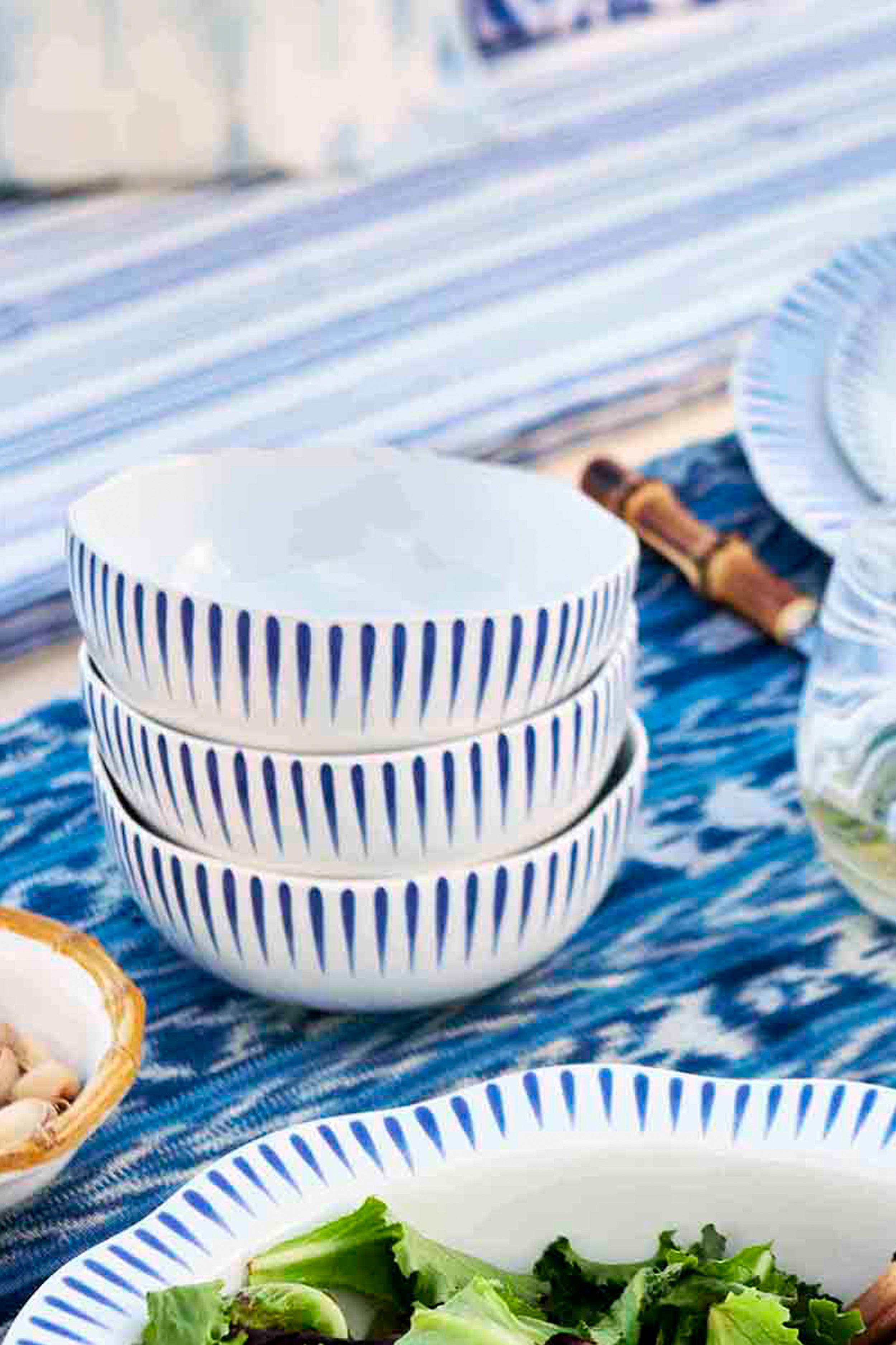 Delft Blue Sitio Stripe Cereal/Ice Cream Bowl