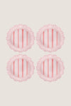 Coral Cabana Stripe Melamine Dinner Plate Set of 4