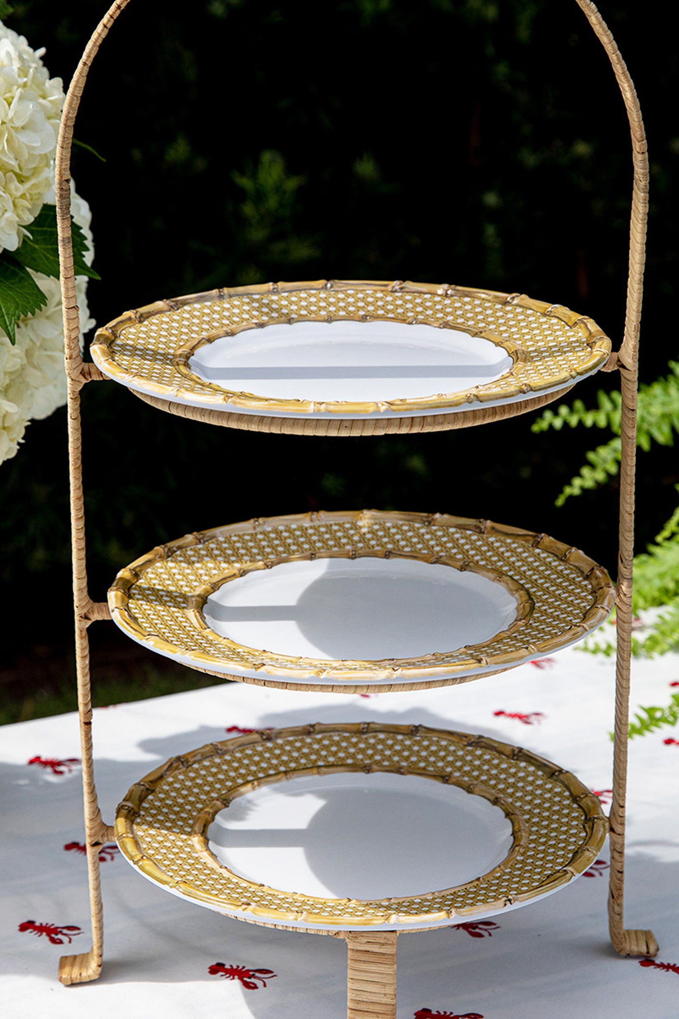 Wicker Server Provence Rattan Triple Tiered Server | Juliska