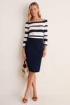 Navy Knit Milo Pencil Skirt