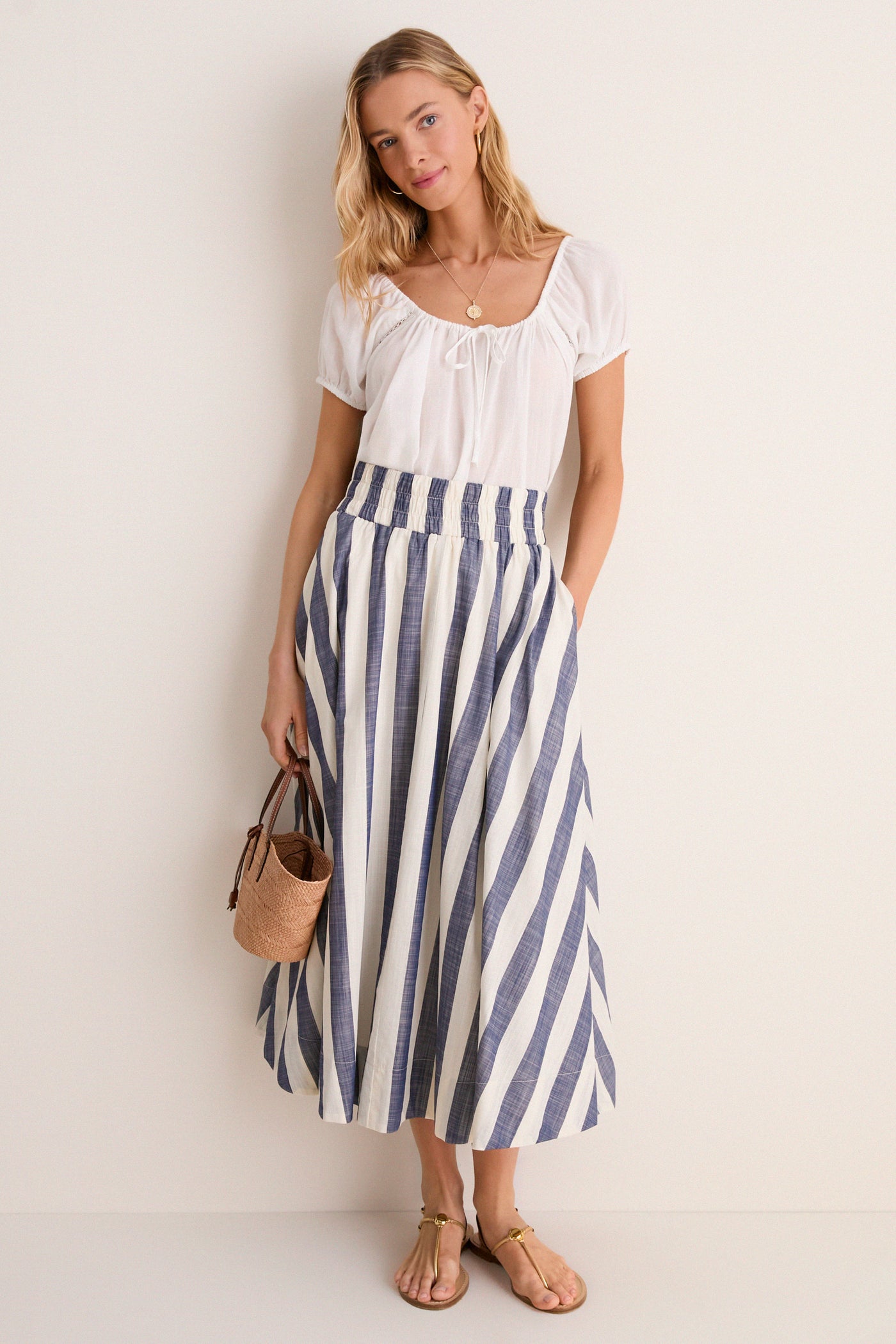 Villa Stripe Niki Circle Skirt