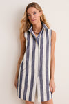 Villa Stripe Cotton Celio Shirt Dress