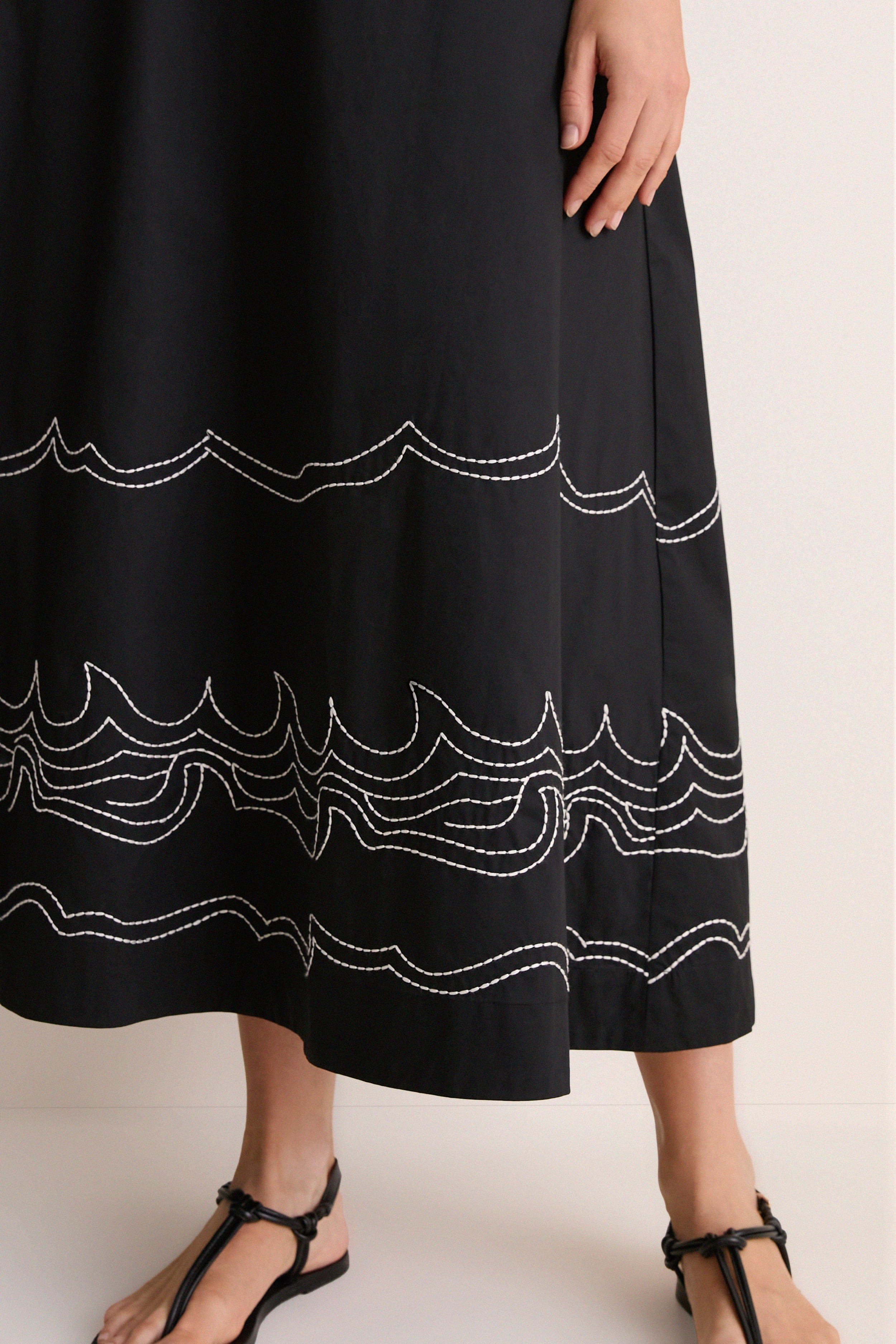 tuckernuck embroidered dress Tuckernuck Black Embroidered Cotton Rhea Maxi Dress Black / M