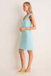 Adriatic Blue Stretch Cotton Twill Lucia Dress