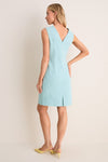 Adriatic Blue Stretch Cotton Twill Lucia Dress