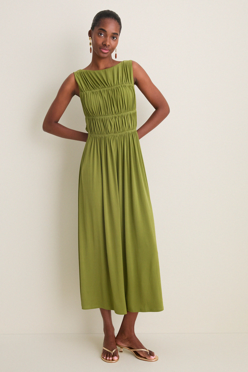 Cedar Green Smocked Aurelia Dress