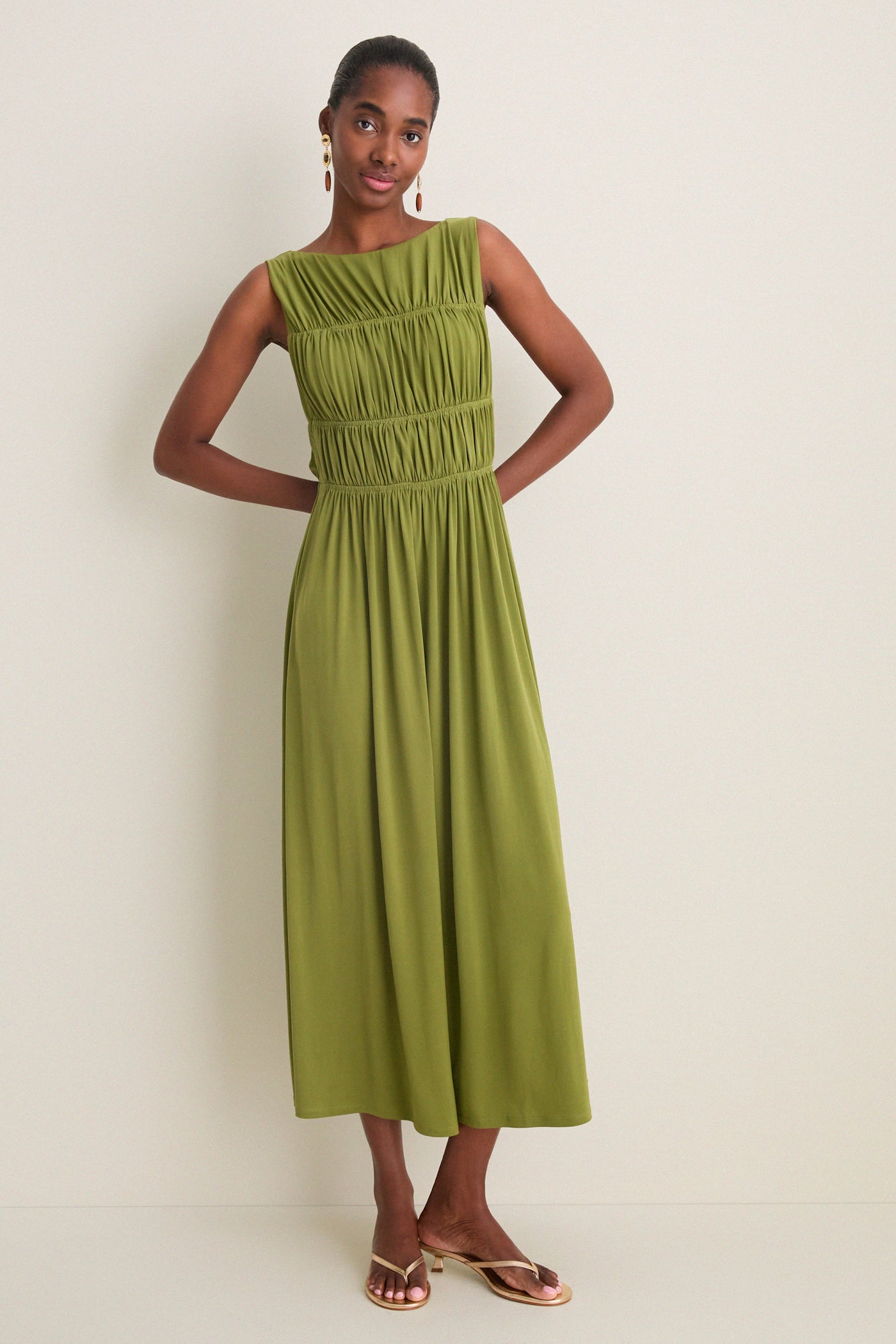Cedar Green Smocked Aurelia Dress