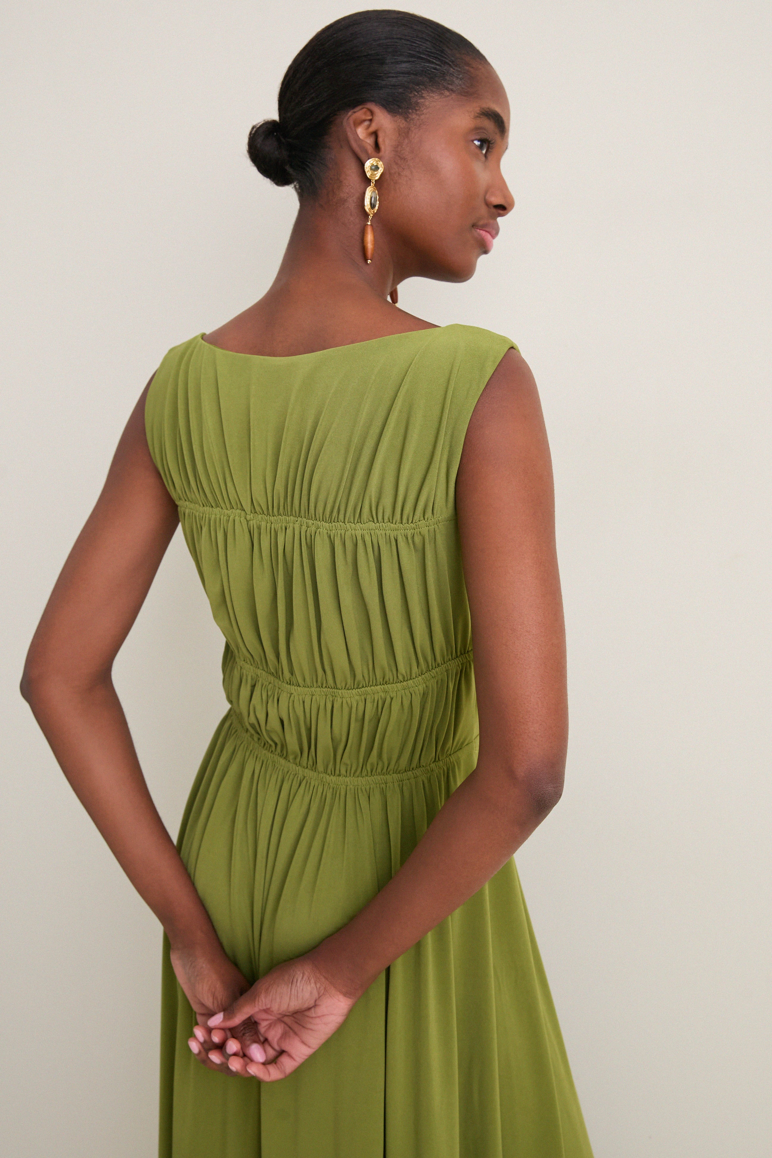 Cedar Green Smocked Aurelia Dress