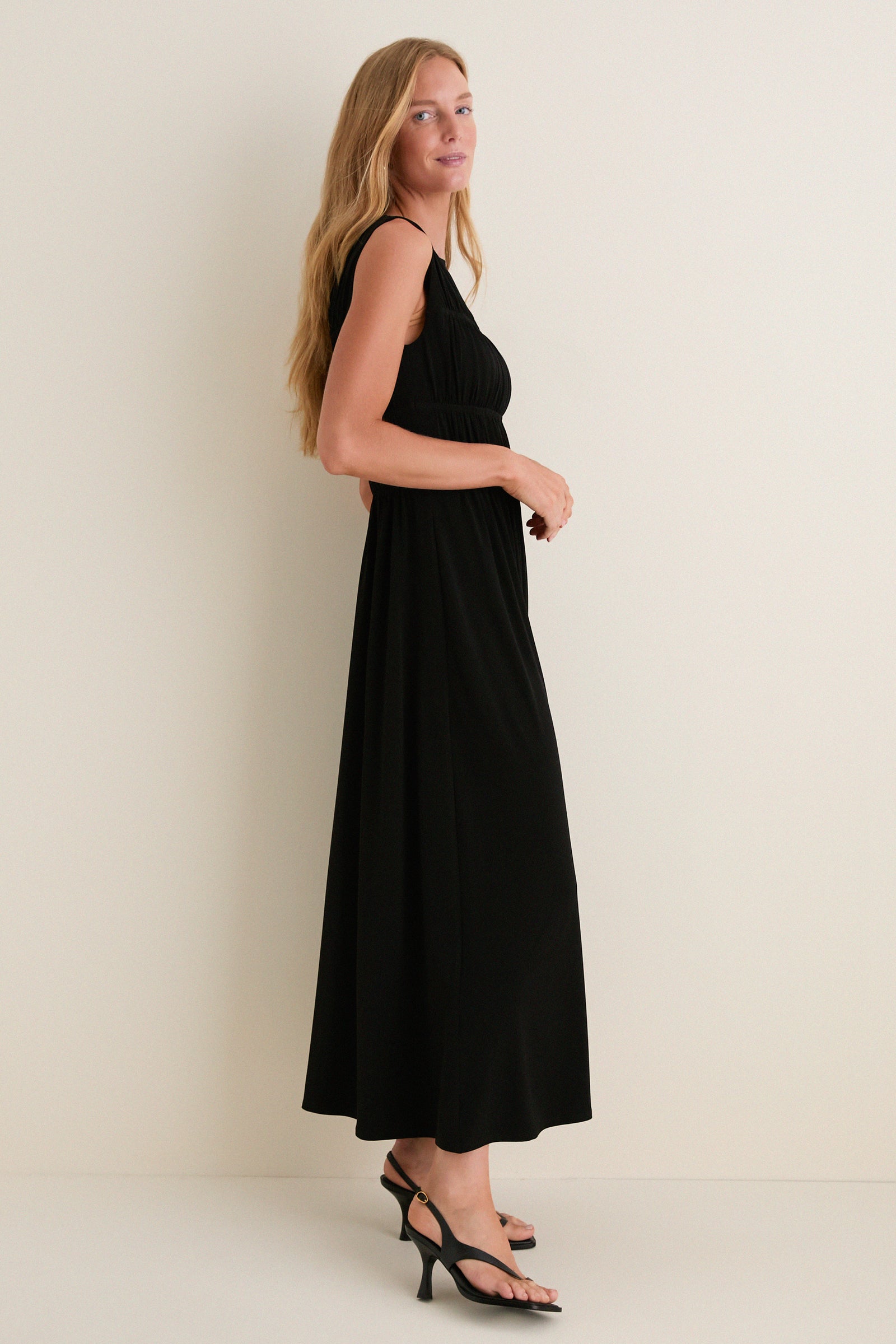 Black Smocked Aurelia Dress
