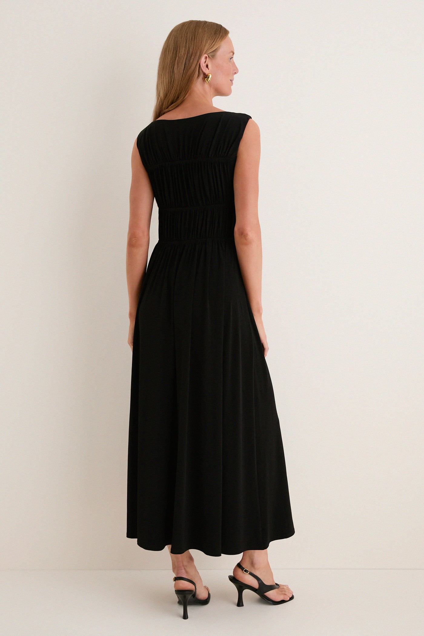 Black Smocked Aurelia Dress