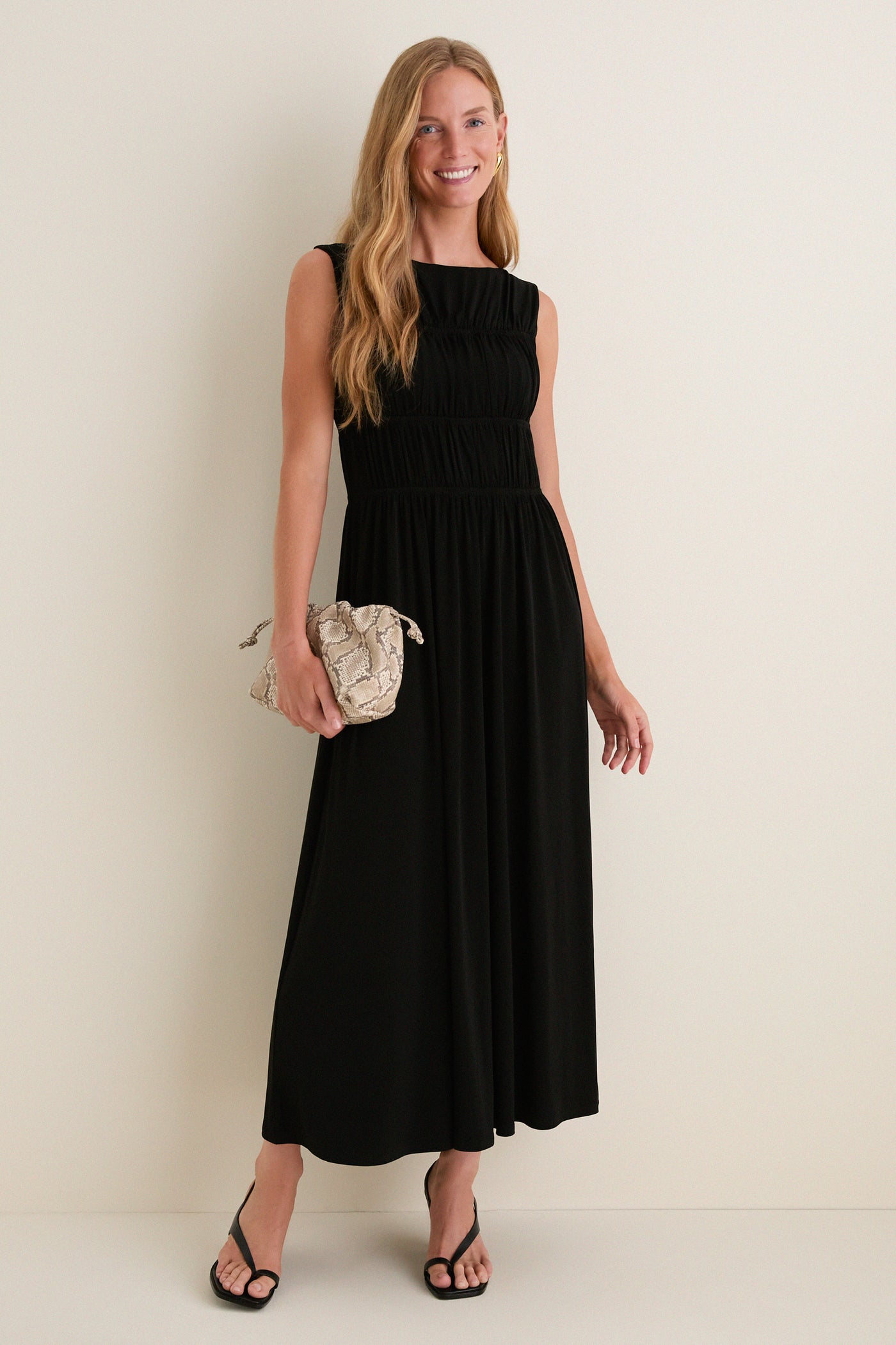 Black Smocked Aurelia Dress