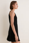 Black Viscose Crepe Lyon Mini Dress