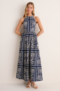 Navy Embroidered Marcie Dress