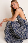 Navy Embroidered Marcie Dress
