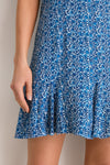 Watercolor Botanical Viscose Crepe Lyon Mini Dress
