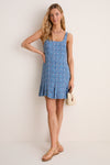 Watercolor Botanical Viscose Crepe Lyon Mini Dress