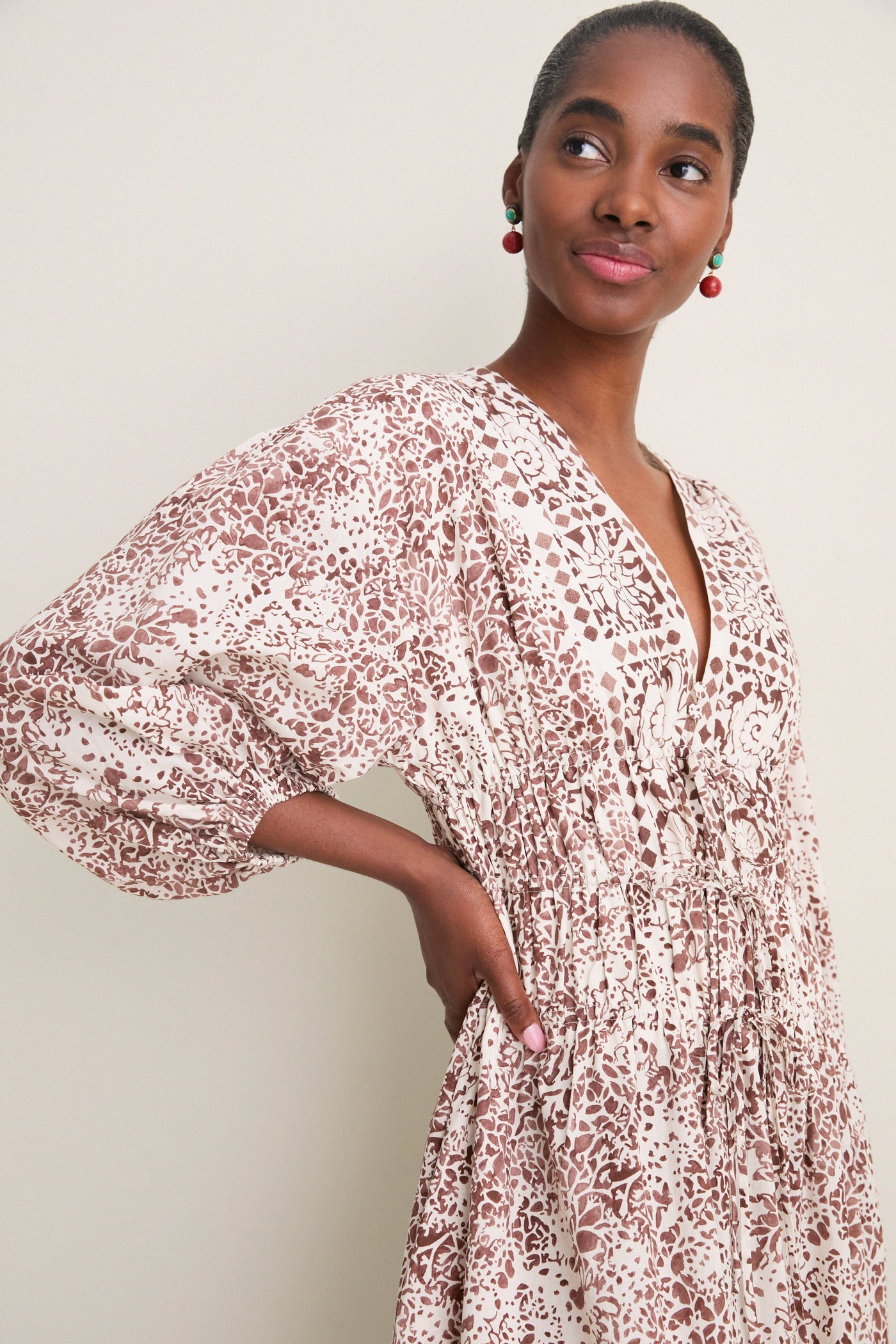 cotton dress with sleeves Classic 100% A-Line 3/4 Heather Grey / Large Handmade in our studio from 97% cotton Tuckernuck Sanibel Cotton Verona Maxi