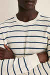 Ivory Night Stripe Sunwashed Crewneck Sweater