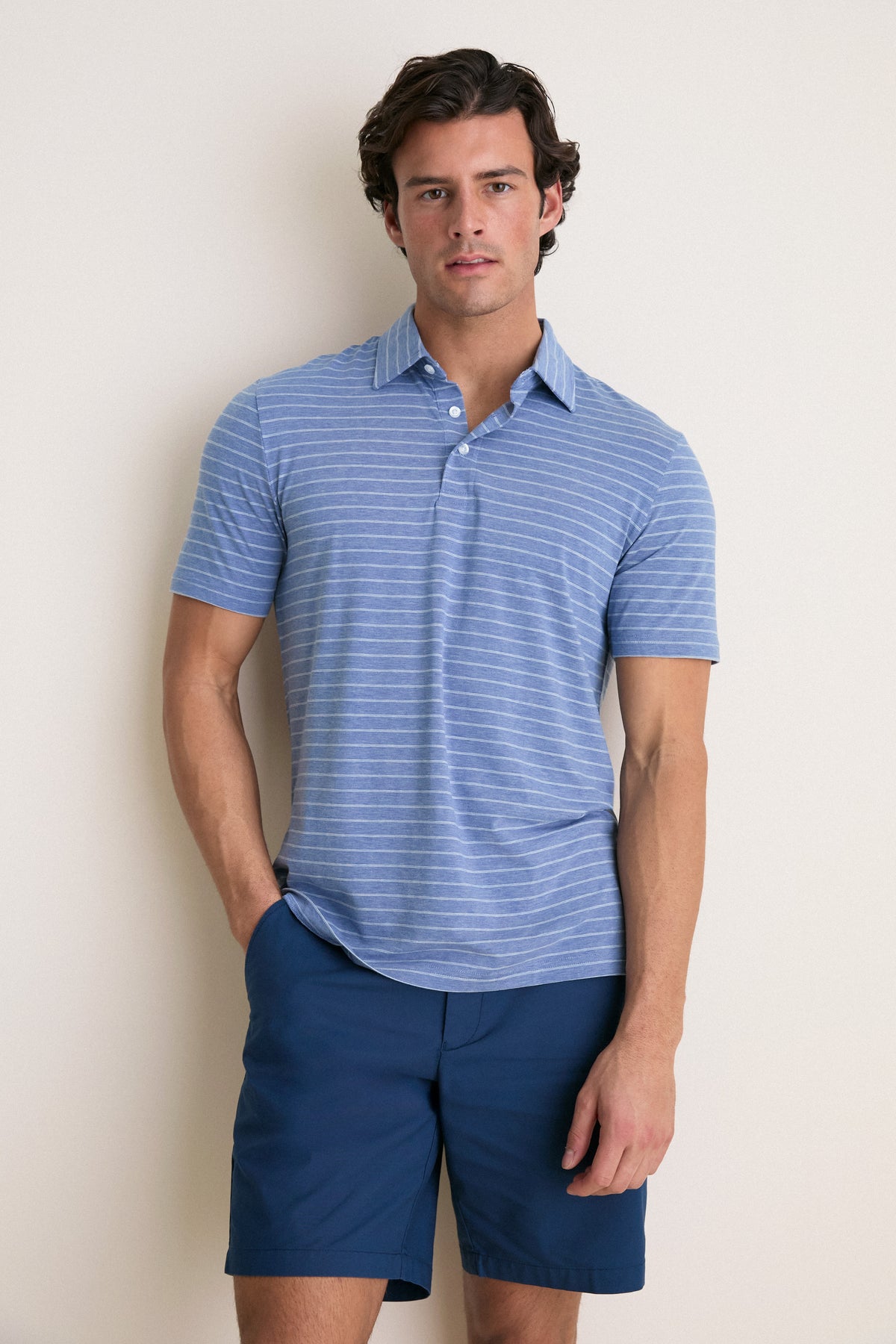 Twilight Gray Heather Stripe Movement Polo
