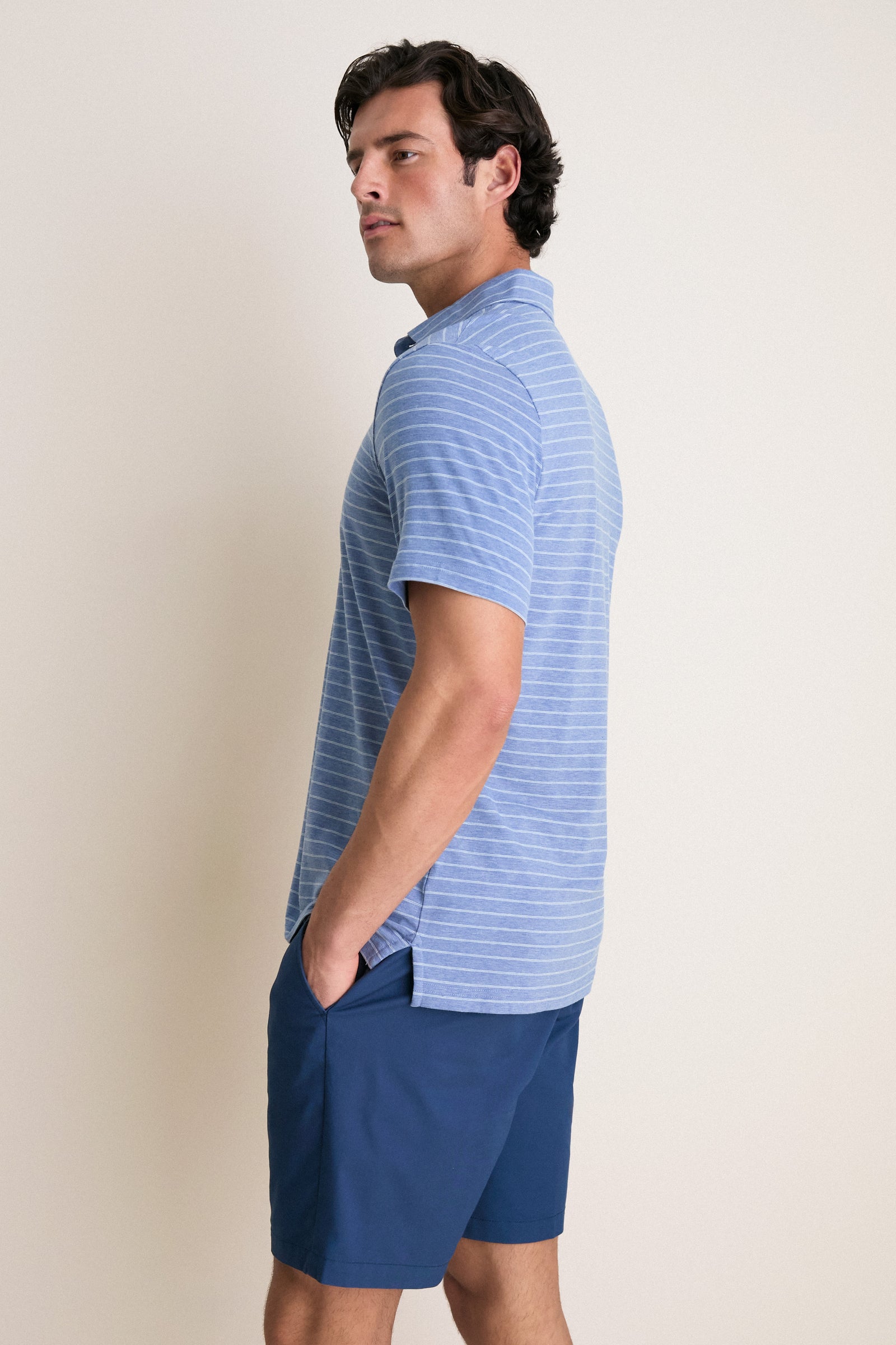 Twilight Gray Heather Stripe Movement Polo