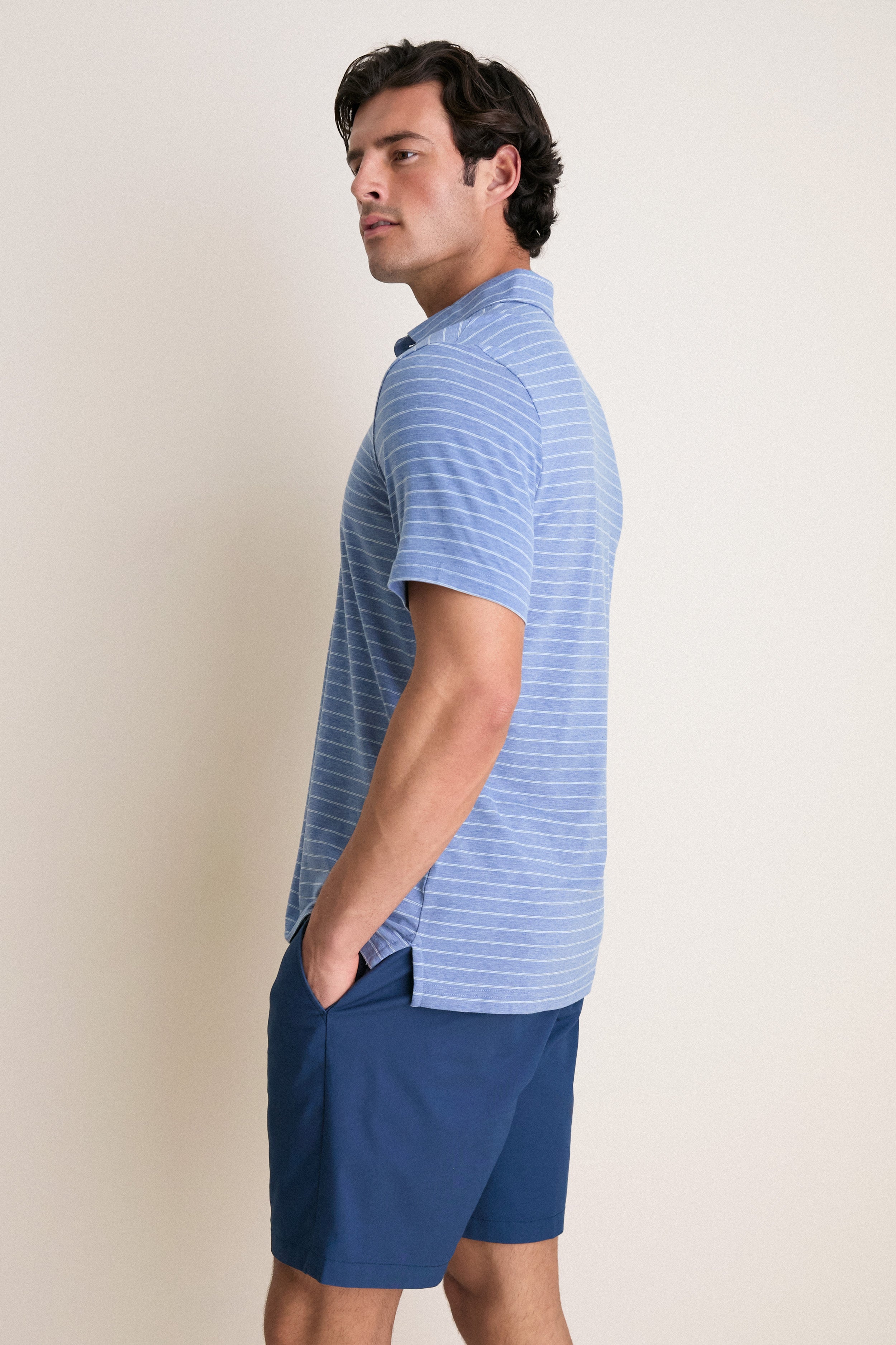 Twilight Gray Heather Stripe Movement Polo