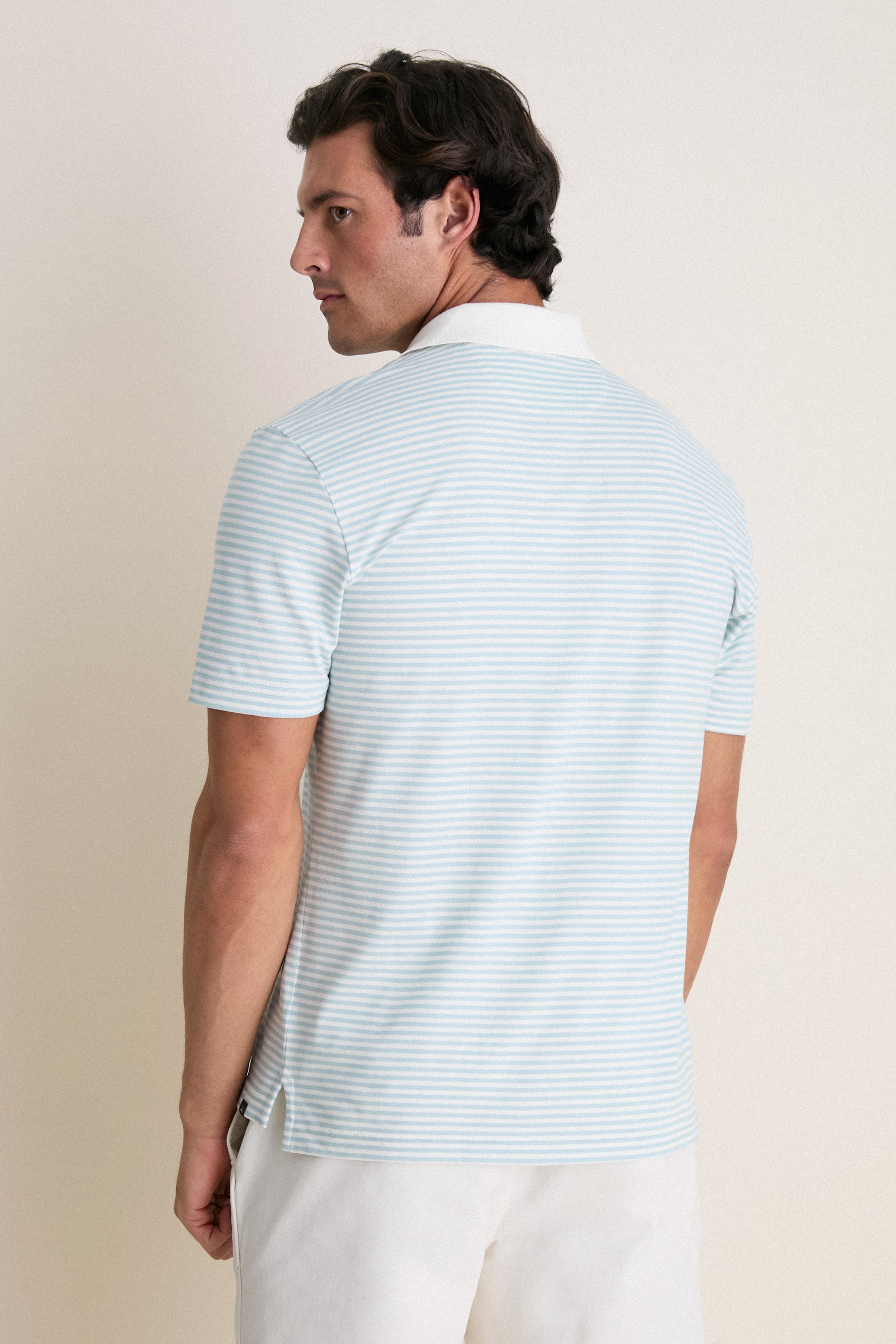 Beach Fog Stripe Movement Pique Polo