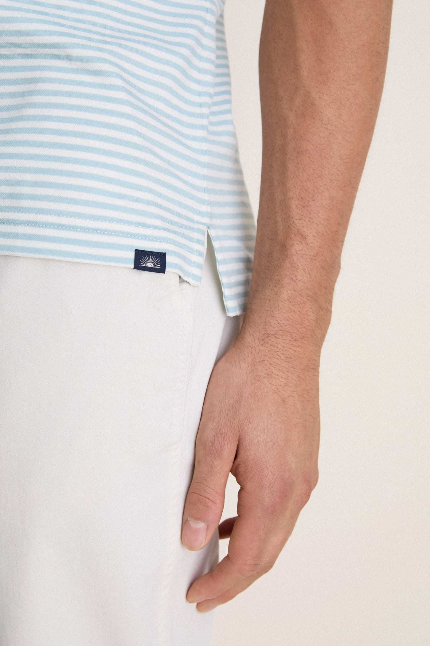 Beach Fog Stripe Movement Pique Polo