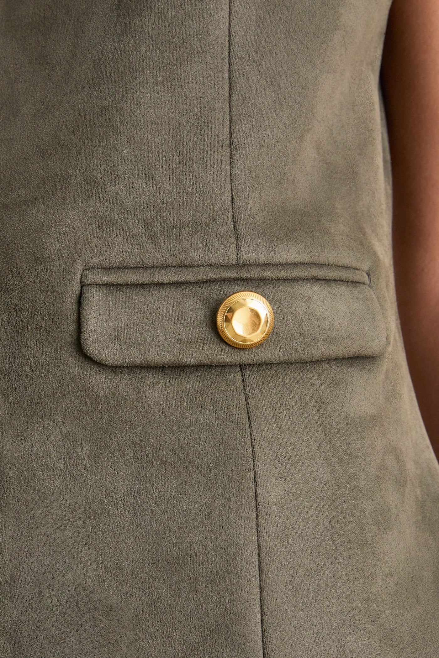 Dark Green Faux Suede Franz Top