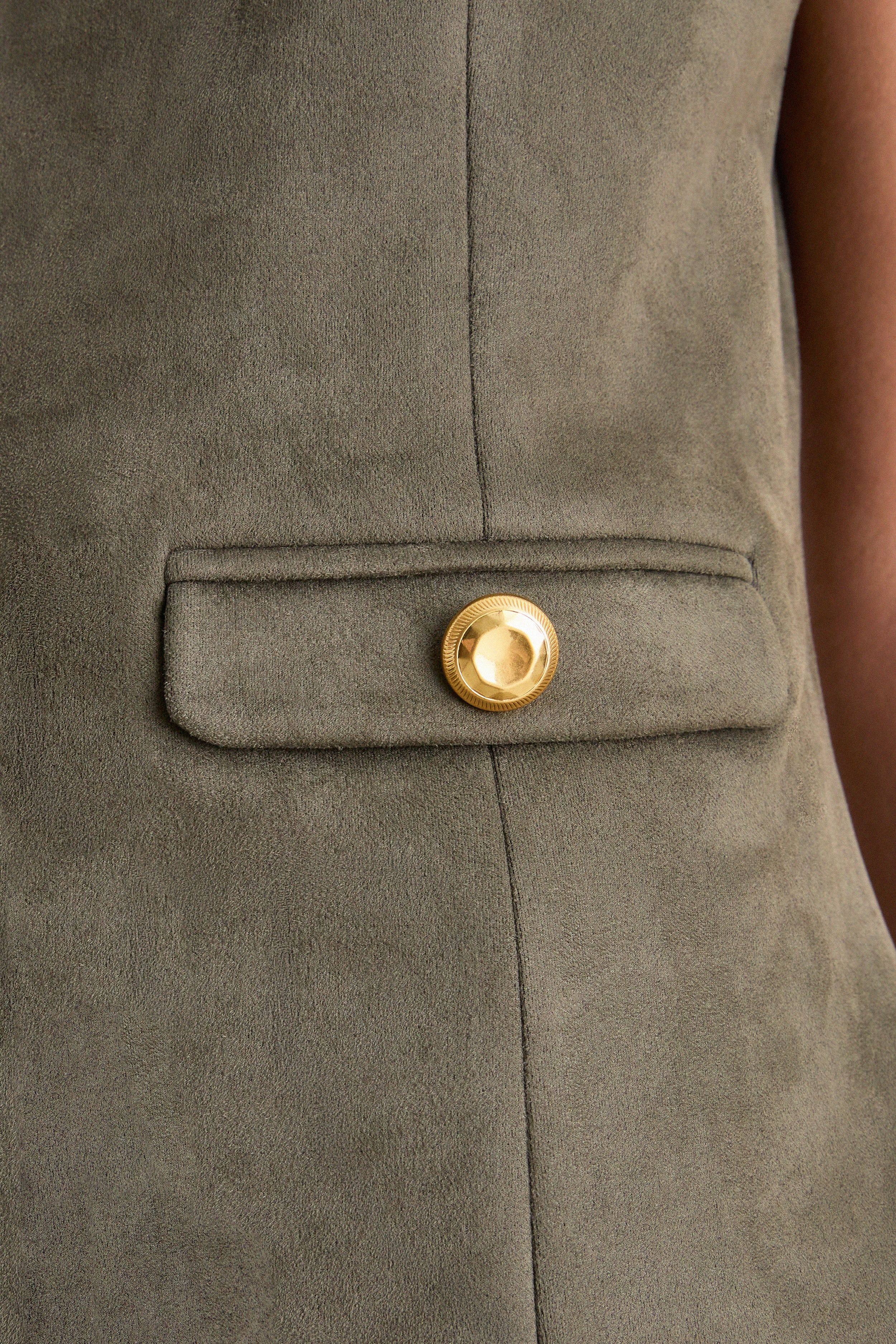 Dark Green Faux Suede Franz Top
