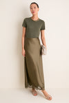 Olive Cashmere Silk Katie Tee