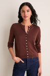 Mahogany Cashmere Silk Spencer Cardigan