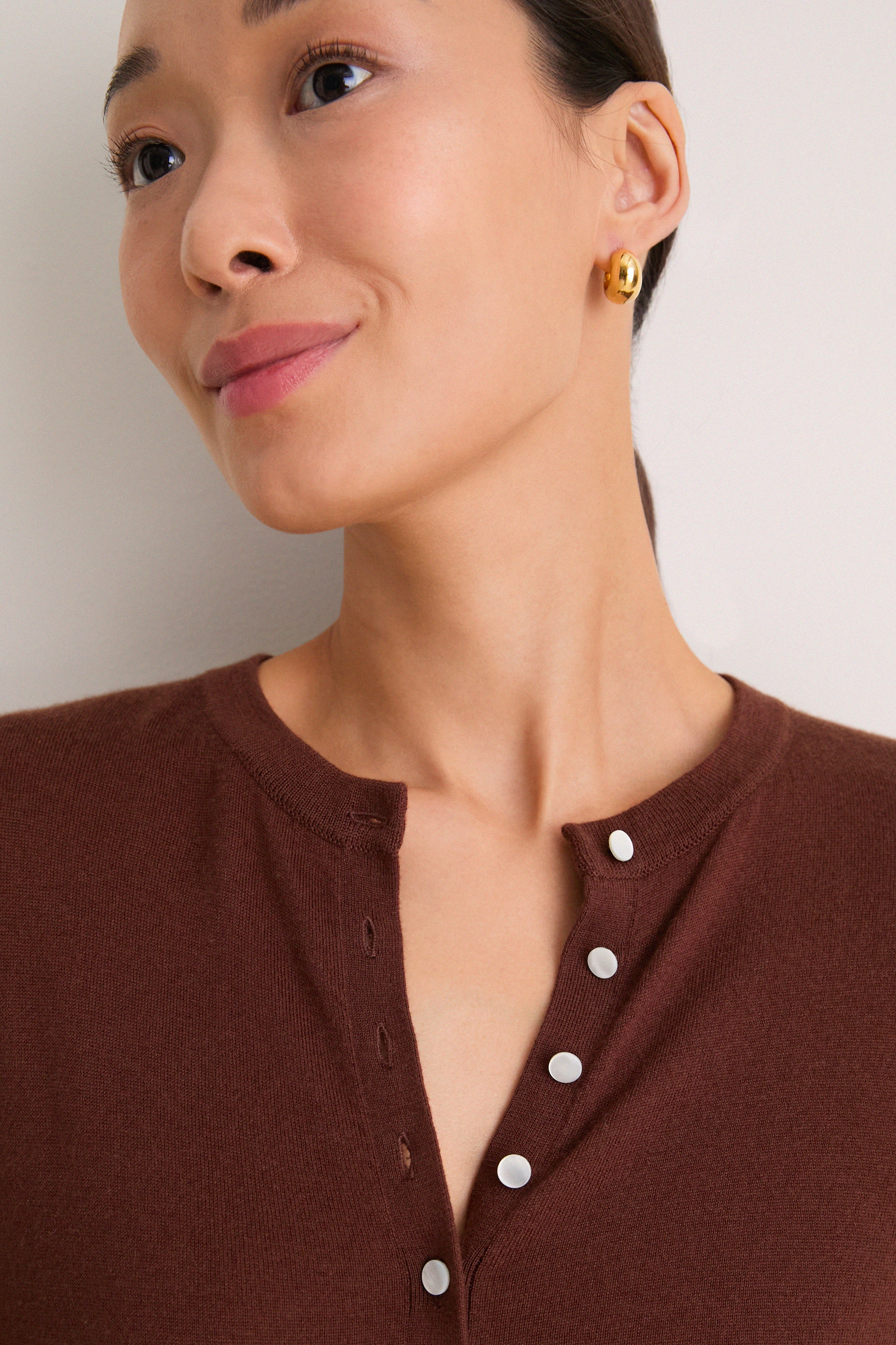 Mahogany Cashmere Silk Spencer Cardigan