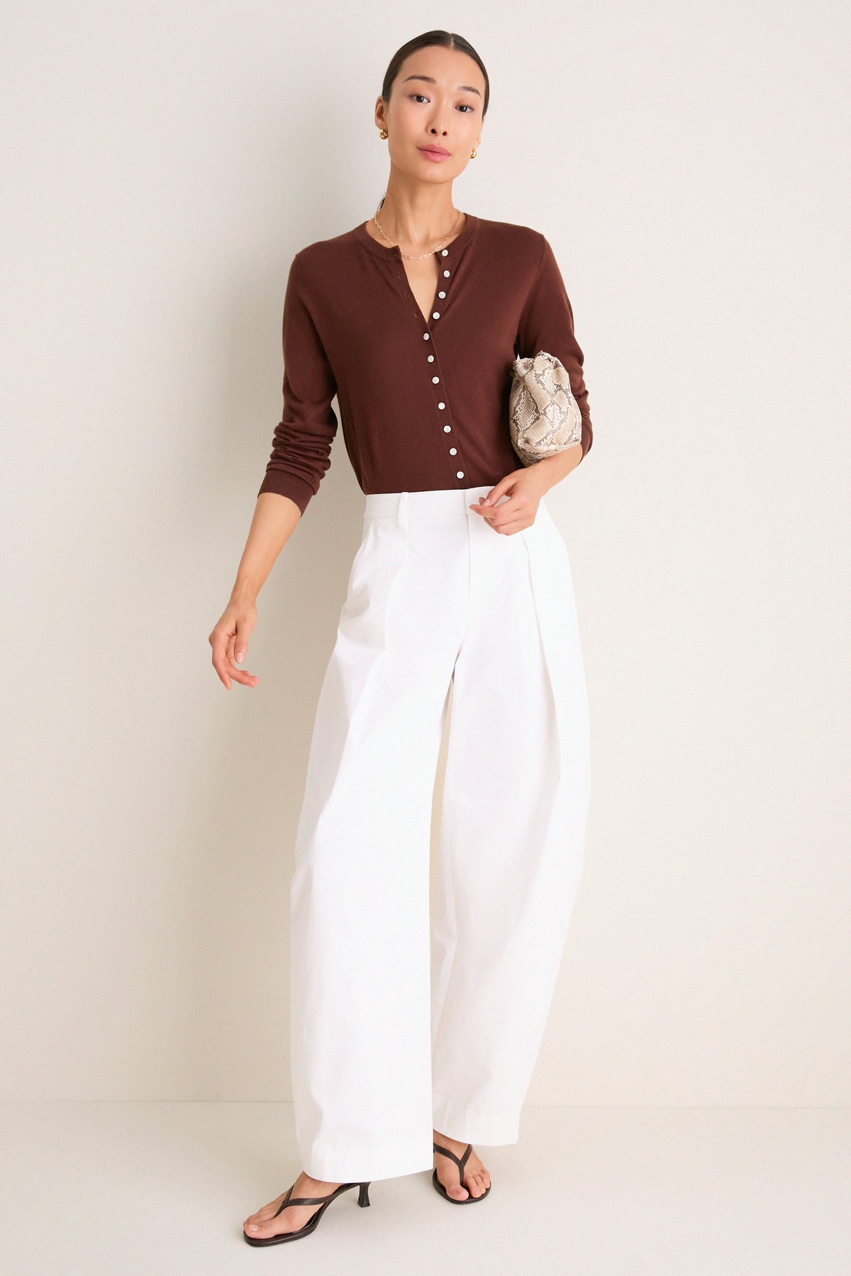 Mahogany Cashmere Silk Spencer Cardigan